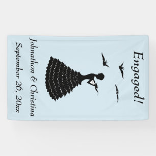 Banderoles LETTRE D'AMOUR Lady ENGAGÉE Fancy Doves Bleu
