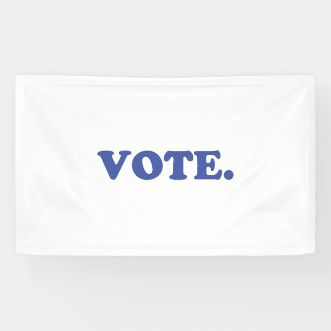 Banderoles Lettres bleues "Voter", arrière - plan blanc (Horizontal)