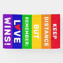 Banderoles LGBT Gay pride 2020 garder la distance, Love Wins 