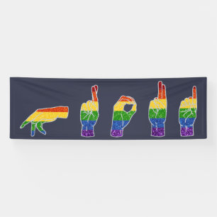 Banderoles LGBT Parties scintillant Rainbow ASL Fière