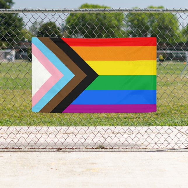 Banderoles LGBTQ+ Indicateur de fierté de progrès (En situation)