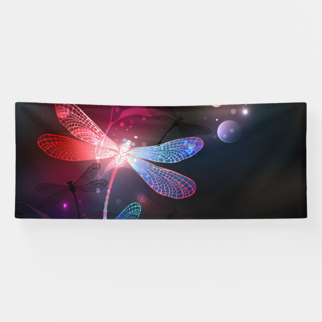 Banderoles libellule rouge brillante (Horizontal)