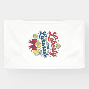 Banderoles Liberté et limonade patriotique Lemon Vector T-shi