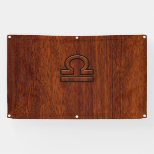 Banderoles Libra Zodiac Connexion Mahogany Style Brown Imprim