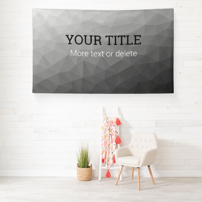 Banderoles Light gray geometric mesh Triangle custom text (Insitu)