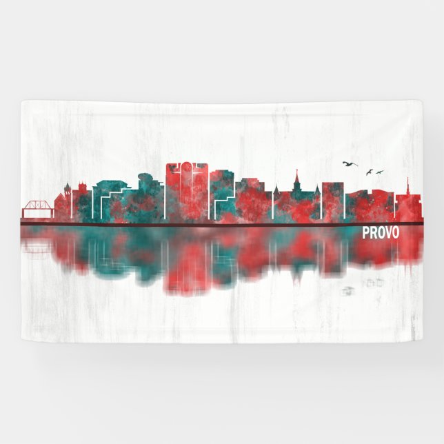 Banderoles Ligne Skyline Provo Utah (Horizontal)