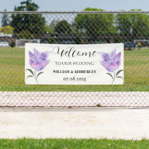 Lilac Floral Fleurs pourpres Rustique Mariage élég