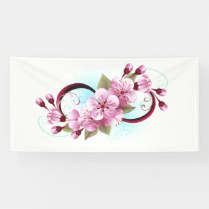Banderoles L'infini avec fleurs de cerisier