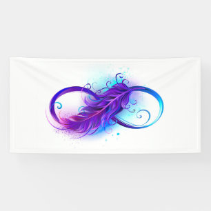 Banderoles L'infini avec plume violette