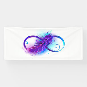 Banderoles L'infini avec plume violette