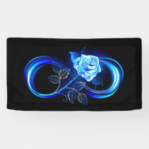 Banderoles L'infini lumineux avec une rose bleue