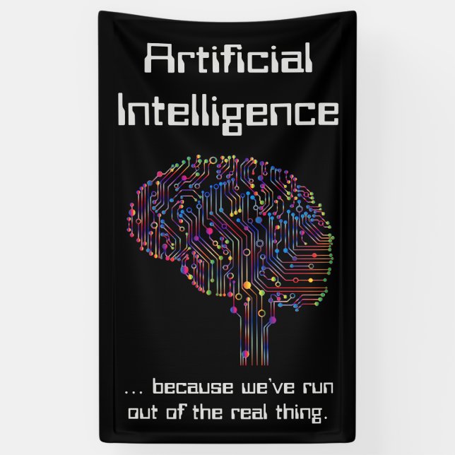 Banderoles L'intelligence artificielle contre la réalité (Vertical)