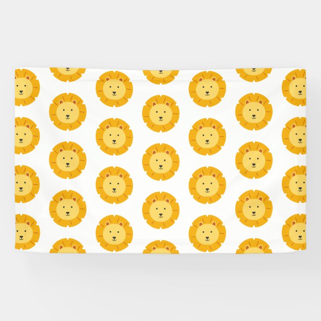 Banderoles Lion Anniversaire Art pour enfants (Horizontal)