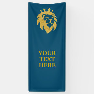 Banderoles Lion Avec Couronne - Style Or 1