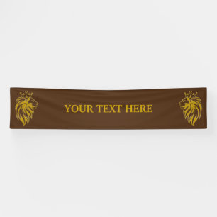 Banderoles Lion Avec Couronne - Style Or 2