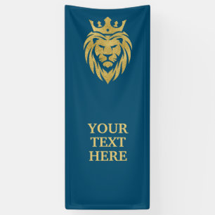 Banderoles Lion Avec Couronne - Style Or 3