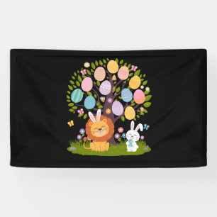 Banderoles Lion Bunny Pâques Cute Arbre OEufs de chasse
