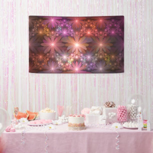Banderoles Lit De Fleurs Coloré brillant Abstrait Fractage Ar