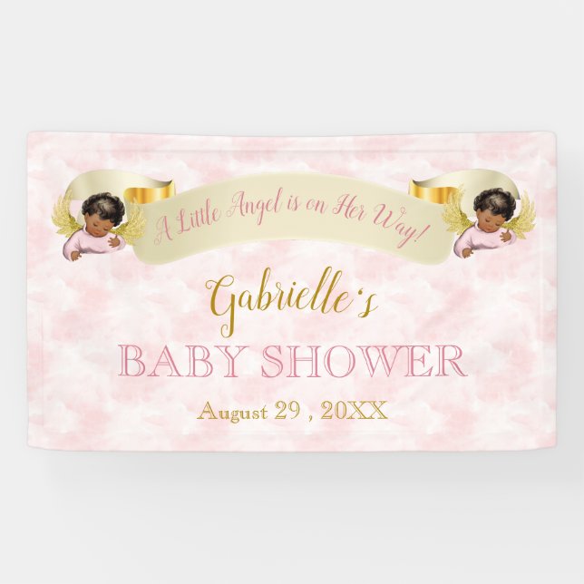 Banderoles Little Angel Rose Gold Africaine Américaine fille (Horizontal)