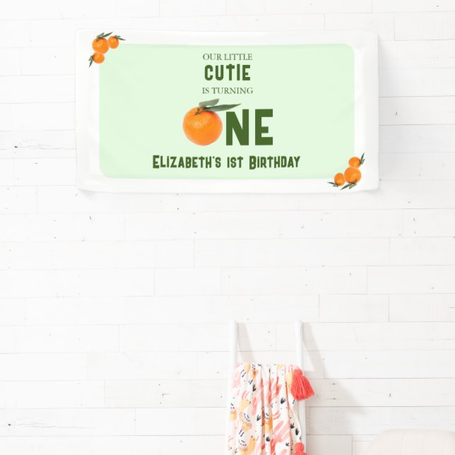 Banderoles Little Cutie Orange 1er anniversaire (Insitu)