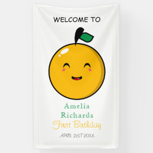 Banderoles Little Cutie Orange Citrus 1er anniversaire
