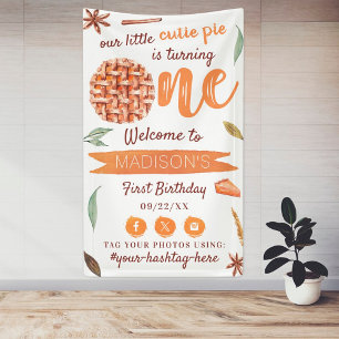 Banderoles Little Cutie Pie Automne 1er anniversaire fête Bie