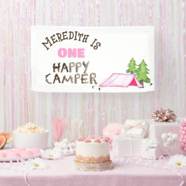 Banderoles Little Girl One Happy Camper First Birthday Party