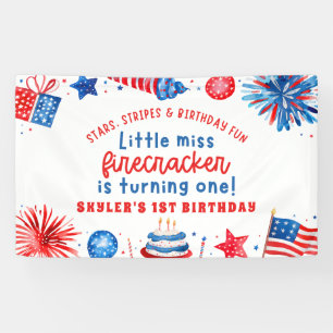 Banderoles Little Miss Firecracker 4 juillet 1er anniversaire