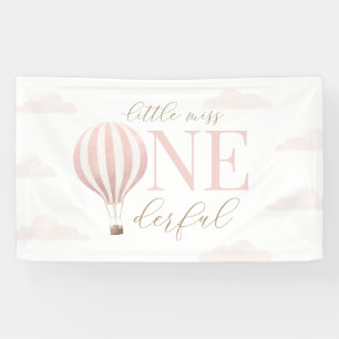 Banderoles Little Miss Onedering Hot Air Balloon Anniversaire