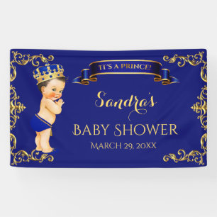 Banderoles Little Prince Royal Blue Gold Crown