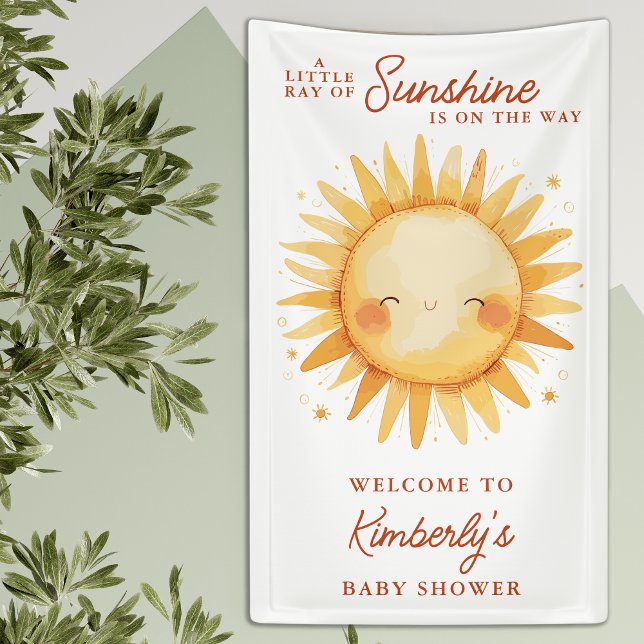 Banderoles Little Ray Of Sunshine Boho Baby Shower Welcome (Créateur téléchargé)