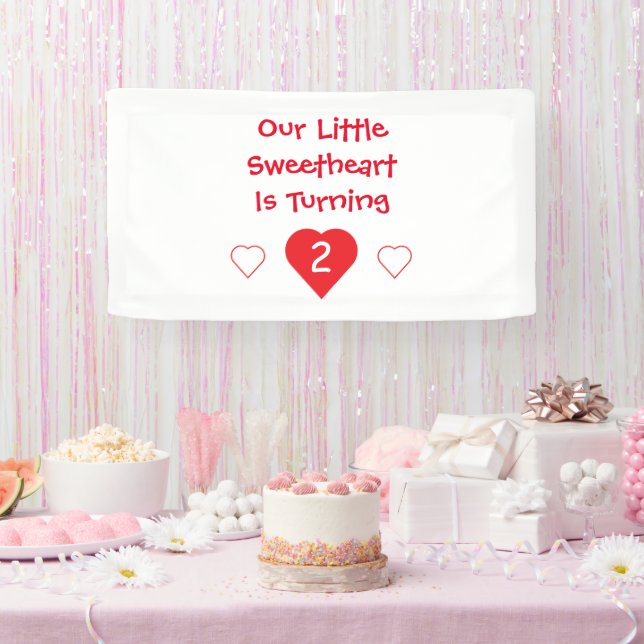 Banderoles Little Sweetheart 2e anniversaire (Fête)