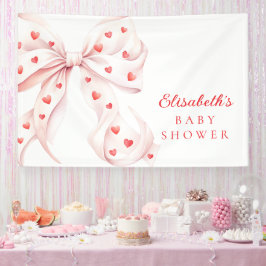 Banderoles Little Sweetheart Pink Bow Baby Shower Backdrop