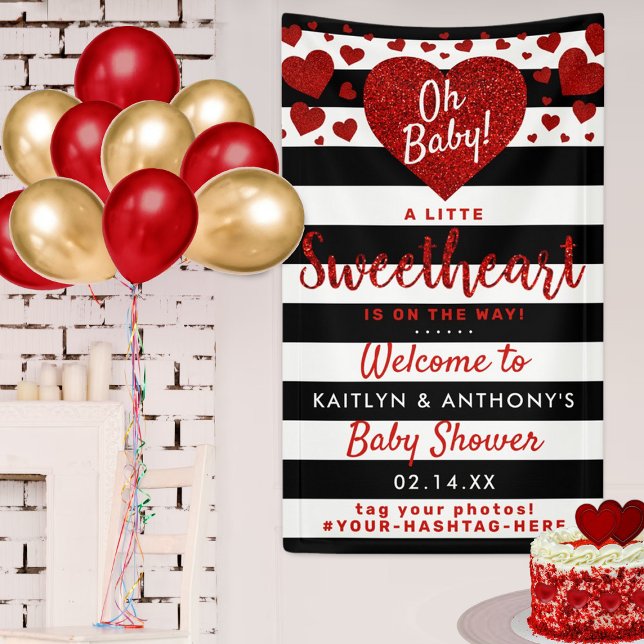 Banderoles Little Sweetheart Valentine's Day Baby Shower (Créateur téléchargé)