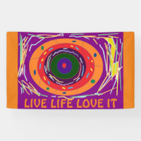 LIVE LIFE L'AIME DANS PURPLE ORANGE ART DESIGN
