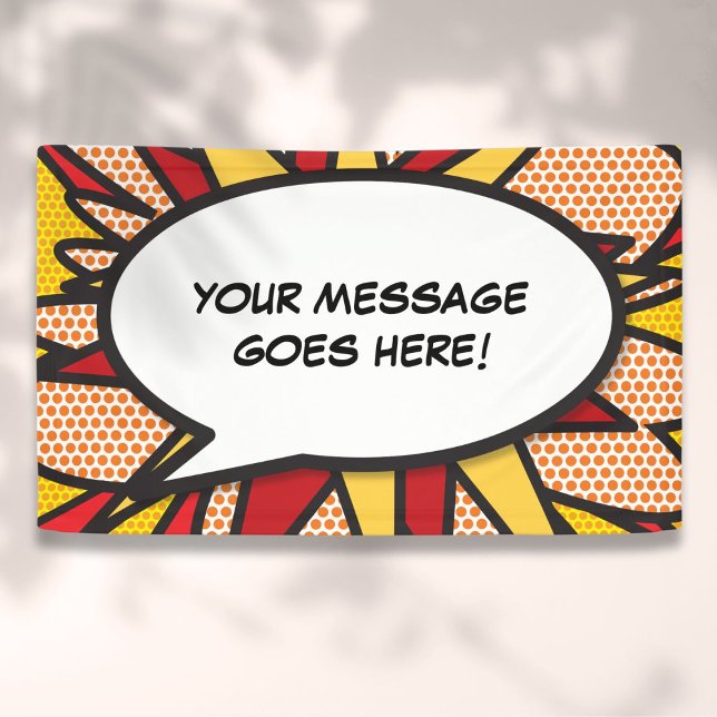 Banderoles Livre dessiné personnalisé Pop Art Discours bulle (Personalized Comic Book Pop Art Speech Bubble Banner)