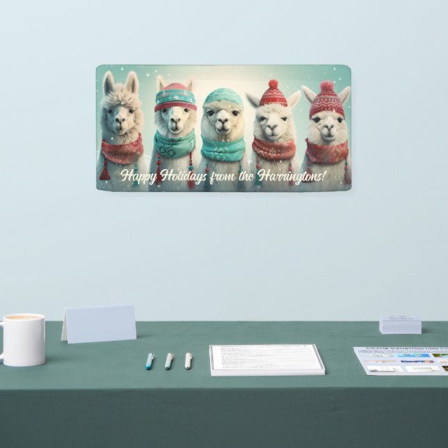 Banderoles Llamas d'hiver de texte personnalisé (Salon professionnel)
