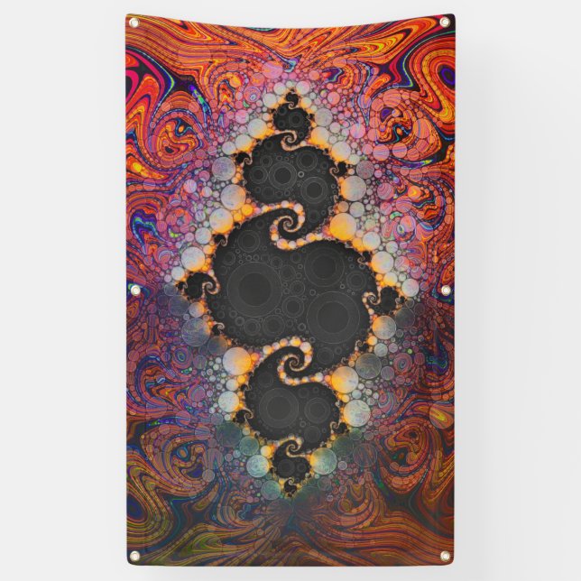 Banderoles L'oeil de Julia, un remous de peinture de fractale (Vertical)