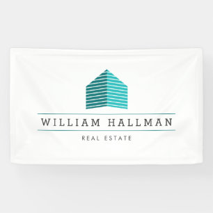 Banderoles Logo Abstrait de la maison Turquoise/blanc