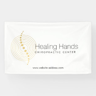 Banderoles Logo Chiropractic Abstrait Gold Circles