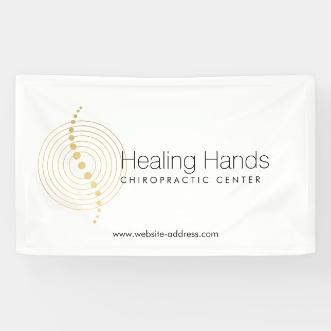 Banderoles Logo Chiropractic Abstrait Gold Circles (Horizontal)