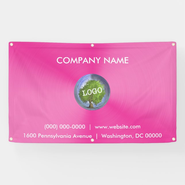 Banderoles Logo d'affaires rose extérieur (Horizontal)