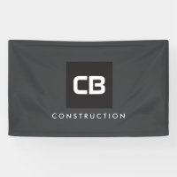 Logo de construction de Monogramme Carré noir gris