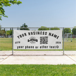 Banderoles Logo de Grey Business code Qr extérieur 10' long V
