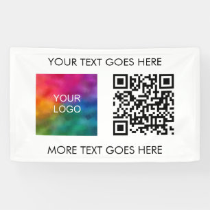 Banderoles Logo de l'entreprise Code QR Modèle Élégant Modern