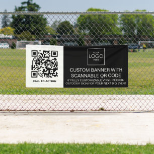 Banderoles Logo de l'entreprise Code QR personnalisé Vinyl in