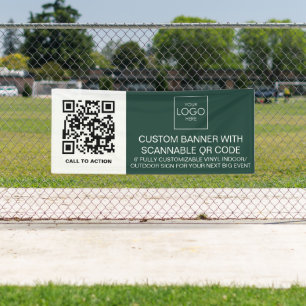 Banderoles Logo de l'entreprise Code QR personnalisé Vinyl in