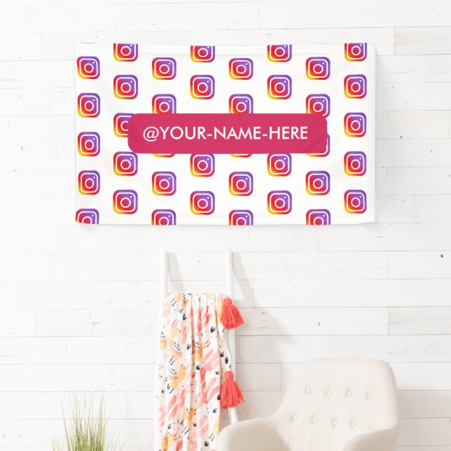 Banderoles logo de l'entreprise personnalisé instagram arrièr (En situation)