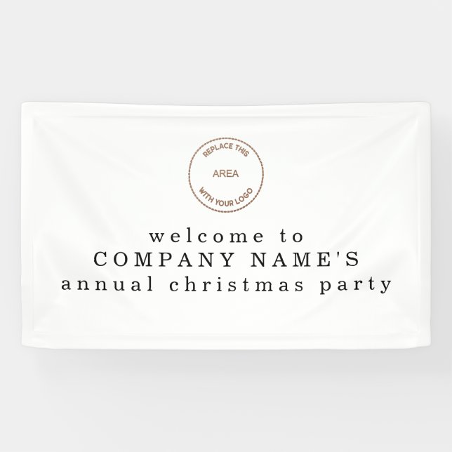 Banderoles Logo de l'entreprise Simple Text Welcome Christmas (Horizontal)