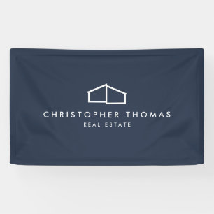 Banderoles Logo de maison moderne Immobilier, Realtor Navy Bl
